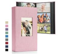 DazSpirit Photo Album 6x4 Slip in - 300 Pockets Linen Memory Book with Black Pages, Padded Cover & Customizable Front Window - Ideal for Wedding, Family, Baby, Travel