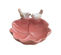dazuihou Lotus Ceramic Trinket Dish, Ring Tray, Decorative Jewelry Dish, Decoration Plate for Earrings, Rings, Jewelry Dish Holder, Key Bowl, Trinket Tray, Earring Holder for Women (Red)
