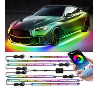 DazulI RGB Dream Color Car Underglow Bluetooth Lights Kit, Underbody Neon Accent Exterior Cars LED Chasing Glow Light Strip/APP Control, for Vehicle SUV RV Trucks Pickups Boats-6PCS,180 * 60