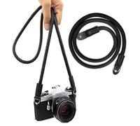 Dazvyn Professional Camera Strap, 100cm Heavy Duty Rope Camera Neck Strap for DSLR, Mirrorless & Micro Single, High Strength Nylon Rope with Premium Leather, Retro Style (Black)
