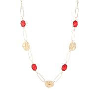 Dazylleco Long Gold Necklaces for Women Chunky Crystal Beaded Statement Sweater Chain Paperclip Boho Costume Jewelry Gifts, Crystal, No Gemstone
