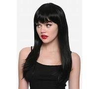 DAZZ LOOK ® Black Color Shoulder Length Hair Wig With Bangs For Women Straight Layered Wigs Synthetic Layered Hairstyle For Girls Party Cosplay And Daily Use, 22 Inch Long + 02 Wig Cap Free