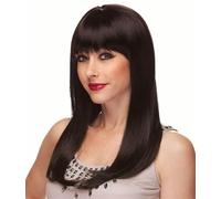 DAZZ LOOK ® Brown Color Shoulder Length Hair Wig With Bangs For Women Straight Layered Wigs Synthetic Layered Hairstyle For Girls Party Cosplay And Daily Use, 22 Inch Long + 02 Wig Cap Free