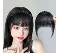 Dazz Look Fashion Synthetic Wigs Headband Front Hair Bangs Fringe Hair Extensions for Women Girls(Black), PCS of 1
