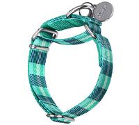 Dazzber Martingale Collars for Dogs - Soft Adjustable Dog Collar, Durable D-ring Heavy Duty, Choke Collar for Large Medium Small Dogs (Medium, 2.5cm Wide, Twill Plaid)