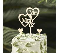 DazzJoy Wooden Cake Topper Wedding, Mr & Mrs Decoration Wedding, Wooden Cake Decoration Wedding, Love Wedding Cake Decoration, Mr and Mrs Decoration for Wedding Cakes, Cake Topper Wedding Party