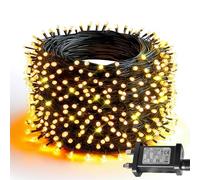 Dazzle Bright Christmas String Lights, 30M 300 LED Christmas Tree Lights with 8 Modes and Timer, Waterproof Green Wire Light Outdoor for Indoor Patio Garden Xmas Party Decorations, Warm White