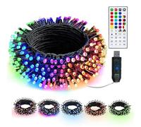 Dazzle Bright Color Changing Christmas Lights, 33 ft 100 LED RGB Strip Light, USB Powered Fairy Lights with Remote and Timer, for Indoor Outdoor Christmas Tree Party Wedding Christmas Decorations
