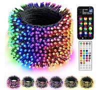 Dazzle Bright Smart Christmas String Lights, 164FT 500 LED RGB Color Changing String Lights with Remote & App Controlled, Halloween Decorations for Indoor Outdoor Holiday Xmas Tree Party Decor
