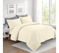 Dazzle Collection® 100% Egyptian Cotton 300 Thread Count Duvet Cover With Pillow Case | Bedding Set (Super King, Cream)