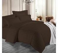 Dazzle Collection® 100% Egyptian Cotton 400 Thread Count Duvet Quilt Cover With Pillow Case Soft Cozy Warm Bedding Set (Single, Chocolate)