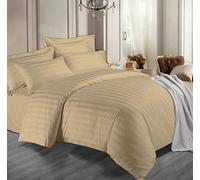 Dazzle Collection® 100% Egyptian Cotton 400 Thread Count Duvet Quilt Cover With Pillow Case Soft Cozy Warm Bedding Set (King, Mocha)