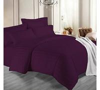 Dazzle Collection® 100% Egyptian Cotton 400 Thread Count Duvet Quilt Cover With Pillow Case Soft Cozy Warm Bedding Set (Single, Plum)