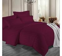 Dazzle Collection® 100% Egyptian Cotton 400 Thread Count Duvet Quilt Cover With Pillow Case Soft Cozy Warm Bedding Set (Single, Burgundy)
