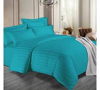Dazzle Collection® 100% Egyptian Cotton 400 Thread Count Duvet Quilt Cover With Pillow Case Soft Cozy Warm Bedding Set (Super King, Teal)
