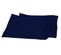 DAZZLE COLLECTION 100% Egyptian Cotton Sheet 200 Thread Count Bed Fitted Sheet Hotel Quality Bedding Set Soft & Crisp Cotton Caravan Campervan (Pair Of Pillow, Navy)
