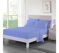 Dazzle Collection ®️100% Egyptian Cotton Sheet 200 Thread Count Bed Fitted Sheet Hotel Quality Bedding Set Soft & Crisp Cotton Caravan Campervan (Pillowcase Cover Only, Blue)