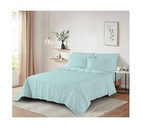 Dazzle Collection®️100% Egyptian Cotton Sheet 200 Thread Count Bed Flat Sheet Hotel Quality Bedding Set Soft & Crisp Cotton Caravan Campervan (Single Flat Sheet, Duck Egg)