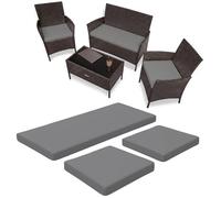 Dazzle Collection 3 Pieces Replacement Cushions Set For Rattan Chairs Sofa Patio Seat Pads Waterproof Outdoor Garden Furniture Comfy Cushions Lightweight and Durable (Silver)