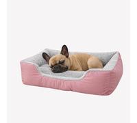 Dazzle Collection Dog Bed 100% Polyester Fleece Lined Fibre Filled Dog Sofa Bed basket for Head, Neck & Spine Support, Super Soft Rectangle Pet Bed Non-Slip Bottom (Blush, 90x70x18cm)