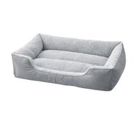 Dazzle Collection Dog Bed 100% Polyester Fleece Lined Fibre Filled Dog Sofa Bed basket for Head, Neck & Spine Support, Super Soft Rectangle Pet Bed Non-Slip Bottom (Grey, 90x70x18cm)