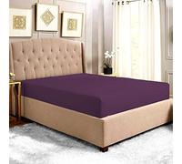 Dazzle Collection® Extra Deep Fitted Sheet 100% Egyptian Cotton 16"/40CM Fitted sheet 200TC Machine Washable. (Super King, Plum)