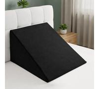 Dazzle Collection Orthopaedic Bed Wedge Support Pillow For Acid Reflux Back Pain, Snoring & Heartburn | Reduces Respiratory Problems | Quilted Removable Washable Cover 20" x 18" x 11" (Black)