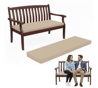 Dazzle Collection Outdoor Waterproof Patio Bench Cushion - 3 Seater 140cm x 45cm x 5cm Extra Thick Foam Seat Pad for Garden, Office Benches, Patio & Swing Bench, Washable Cover (Sand)