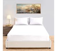 Dazzle Collection® Plain Fitted Sheet 180 Thread Count Polycotton | 50% Cotton 50% Polyester | Non Iron Plain Fitted Sheet Machine Washable. (Pair of Pillowcase, White)