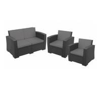 Dazzle Collection Replacement Cushions Set For Rattan Chairs, Sofa, Outdoor Furniture - Water Resistant Patio Padding Seat Pads Cushions (8 Pc Gray Set)