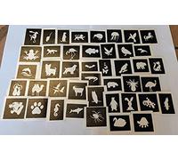 Dazzle Glitter Tattoos 10 x animal stencils for etching on glass (mixed) swan meerkat pig lion horse dog