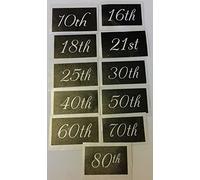 Dazzle Glitter Tattoos 12 x ‘18th’ birthday and anniversary number stencils for etching on glass