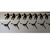 Dazzle Glitter Tattoos 30 x basketball player black stickers - 2 design mix - craft projects fun self adhesive 1.5" x 1.25" Michael Jordan