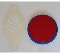 Dazzle Glitter Tattoos England face Painting Set with 2 x Oval Rose Stencil and red Paint Rugby Football 6 Nations World Cup