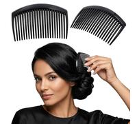 DazzleDiva 2 Piece Hair Side Combs Hair Fork Clip Teeth Hair Pin Stick For Updo Bun, U Shape For Vintage Hairstyle Hair Accessories Plastic Hair Slides for Women and Girls - Pack of 2
