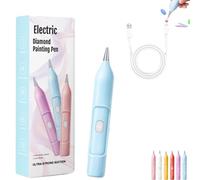DazzleDot - Electric Diamond Painting Pen 6 Colors, Vacuum Suction & Rechargeable, IPX5 Waterproof Art Drill Pens Pickup Tool, Low Noise, No Need to Press The Switch for A Long Time (Blue)