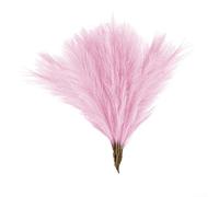 DAZZLEEX 1 Bunch Pampas Grass, Artificial Reed Pampas Bouquet, 28 Roots, 43 Cm Length For Decorating Home(for PINK)