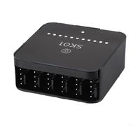 DAZZLEEX 12V DC Fan Controller Hub with Type-C Quick Charge Support 6 Port Splitter Manual Knob LED Indicator for Gaming PC Workstation Cooling Syste(Type-C + DC)