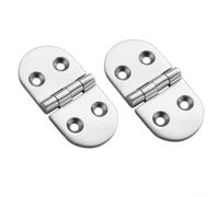 DAZZLEEX 2 Pack Heavy Duty 316 Stainless Steel Oval Cabinet Hinges, 3.5 mm Thick Marine Grade Chrome Folding Hardware for Cabinet Doors, RVs, Boats, Yachts, Decks, Contr