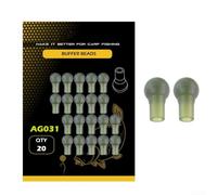 DAZZLEEX 20 50 or 100 Pack Rubber Buffer Ball for Carp Fishing Terminal Tackle Shock Absorber Stopper for Bass Trout Pike Salmon Freshwater Saltwater Angling Gea(Brand Packing 20pc)