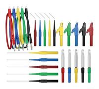 DAZZLEEX 25 Piece Multimeter Probe Kit with Clips for Automotive Electrical Testing Non Destructive Detection Board Inspection Brass Nickel Plated Iron PVC PA