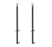DAZZLEEX 2pcs Outdoor Patio String Lights Poles 4 Ft Metal Light Poles Galvanized Steel Material For Hanging Outdoor String Lights For Deck, Gardens, Walls, Fences, And Various Decorations