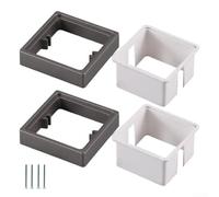 DAZZLEEX 2PCS Single Gang Square Socket Spacer Electrical Outlet Box Extender with Auxiliary Gasket for Commercial Industrial Residential Wiring Grey Includes Screws(20mm)