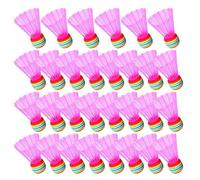DAZZLEEX 30 Pack Sponge Shuttlecocks Nylon Badminton Balls for Beginners and Children Multicolor Lightweight Plastic Training Birdies with Stable Flight(Pink)