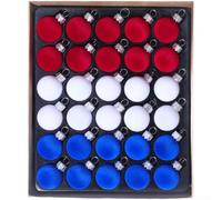 DAZZLEEX 30pcs 3cm Flocked Plastic Christmas Balls Set Colorful Hanging Ornaments for Christmas Tree Holiday Party Decorations Red White Blue Beige Burgundy Green(A)