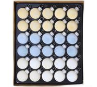 DAZZLEEX 30pcs 3cm Flocked Plastic Christmas Balls Set Colorful Hanging Ornaments for Christmas Tree Holiday Party Decorations Red White Blue Beige Burgundy Green(D)