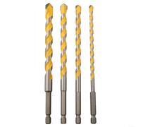 DAZZLEEX 4-Piece Carbide Drill Bit Set 160mm Total Length 120mm Working Length Hex Shank for Tile Concrete Glass Granite Wood 6mm 8mm 10mm 12mm