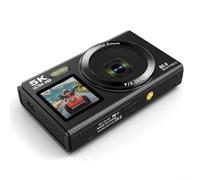 DAZZLEEX 5K Digital Camera with Dual Screens, 80MP Interpolation, 18x Zoom, WiFi Transfer, Electronic Image Stabilisation, HD Video Recording for Vlogging and Travel Pho(Black)