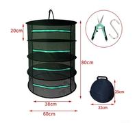 DAZZLEEX 8-Layer Foldable Herb Drying Net with Steel Ring Support for Hanging Drying of Herbs Flowers Plants Beans Fishing Laundry Bags(4 Layers)