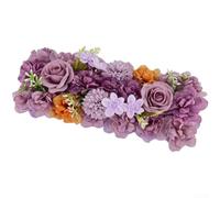 DAZZLEEX Artificial Roses Flowers Silk Floral Decorations 3D Printed Wedding Wall Decor Photography Props Party Backdrop Home Garden Ornament White Pink Purple Red Blue(Deep Purple)